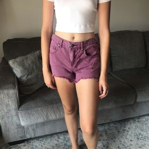 Free People Maroon Lightly Distressed Shorts Sz 29